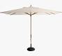 10' Rectangular Outdoor Patio Umbrella &ndash; Teak Frame&#8203;