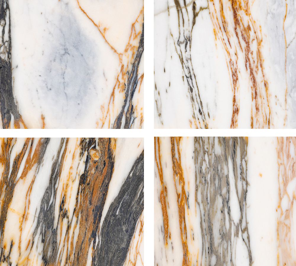 Delaney Round Calacatta Marble Nesting Coffee Tables Pottery Barn