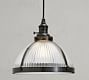 Industrial Ribbed Glass Cord Pendant