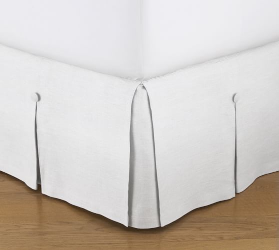 Pleated Button Cotton Bed Skirt Pottery Barn