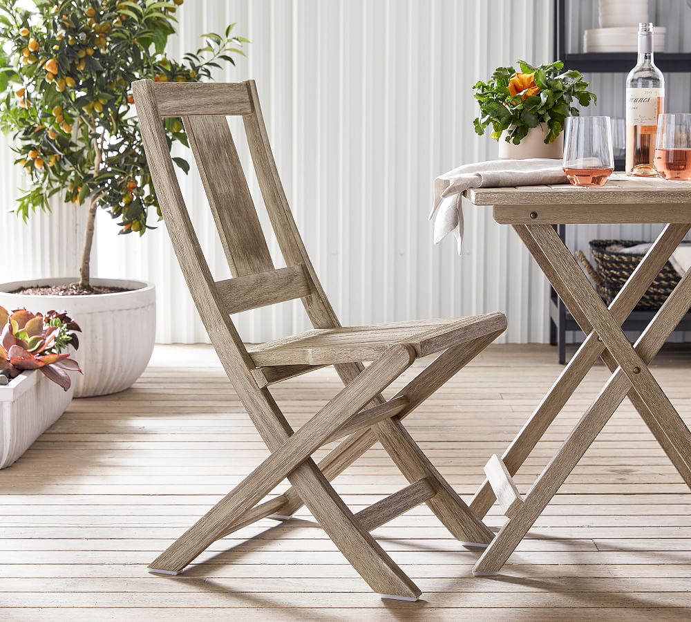Indio Eucalyptus Folding Outdoor Bistro Chair