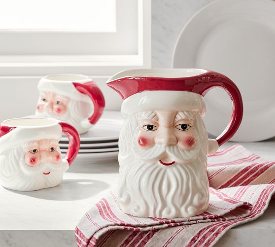 Santa Claus Ceramic Pitcher | Pottery Barn