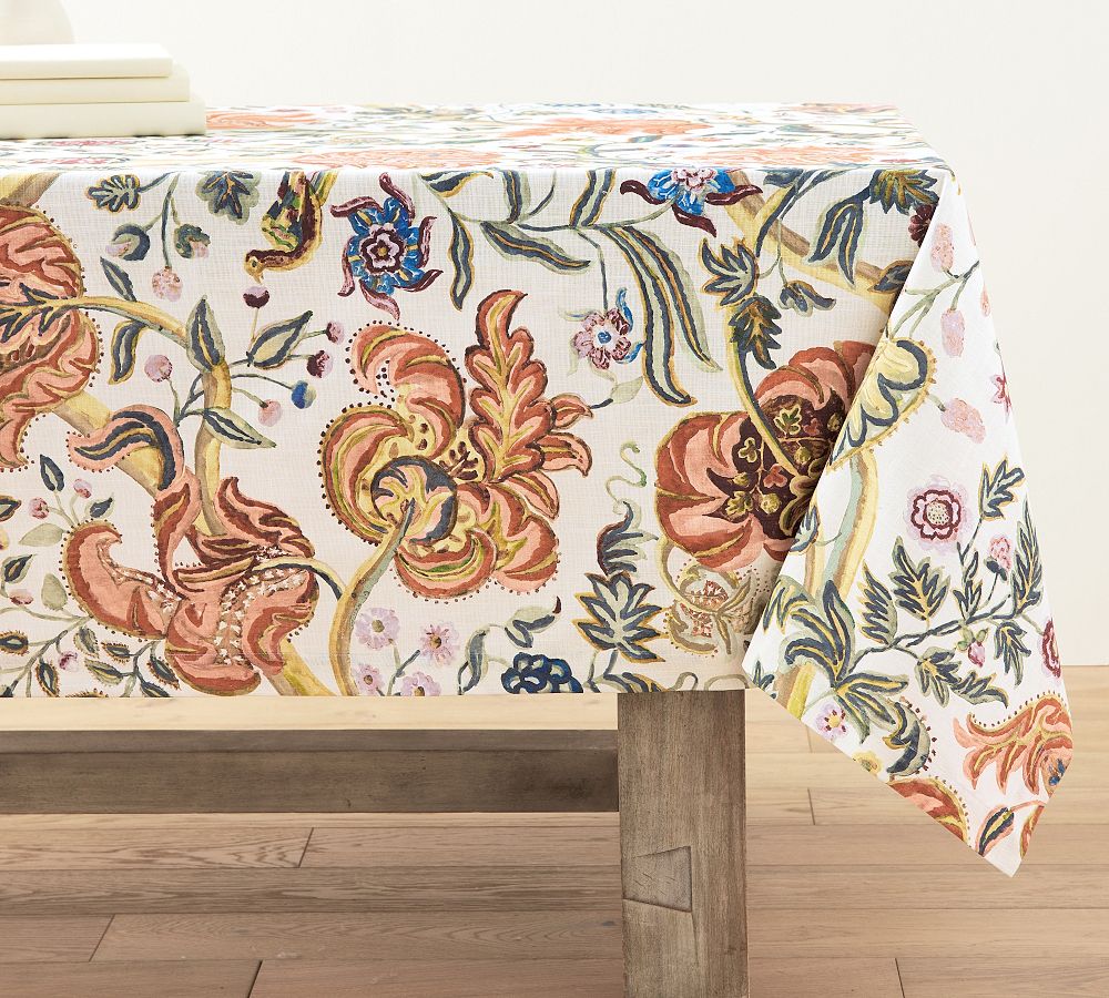 Eleanor Painted Palampore Organic Cotton Rectangular Tablecloth