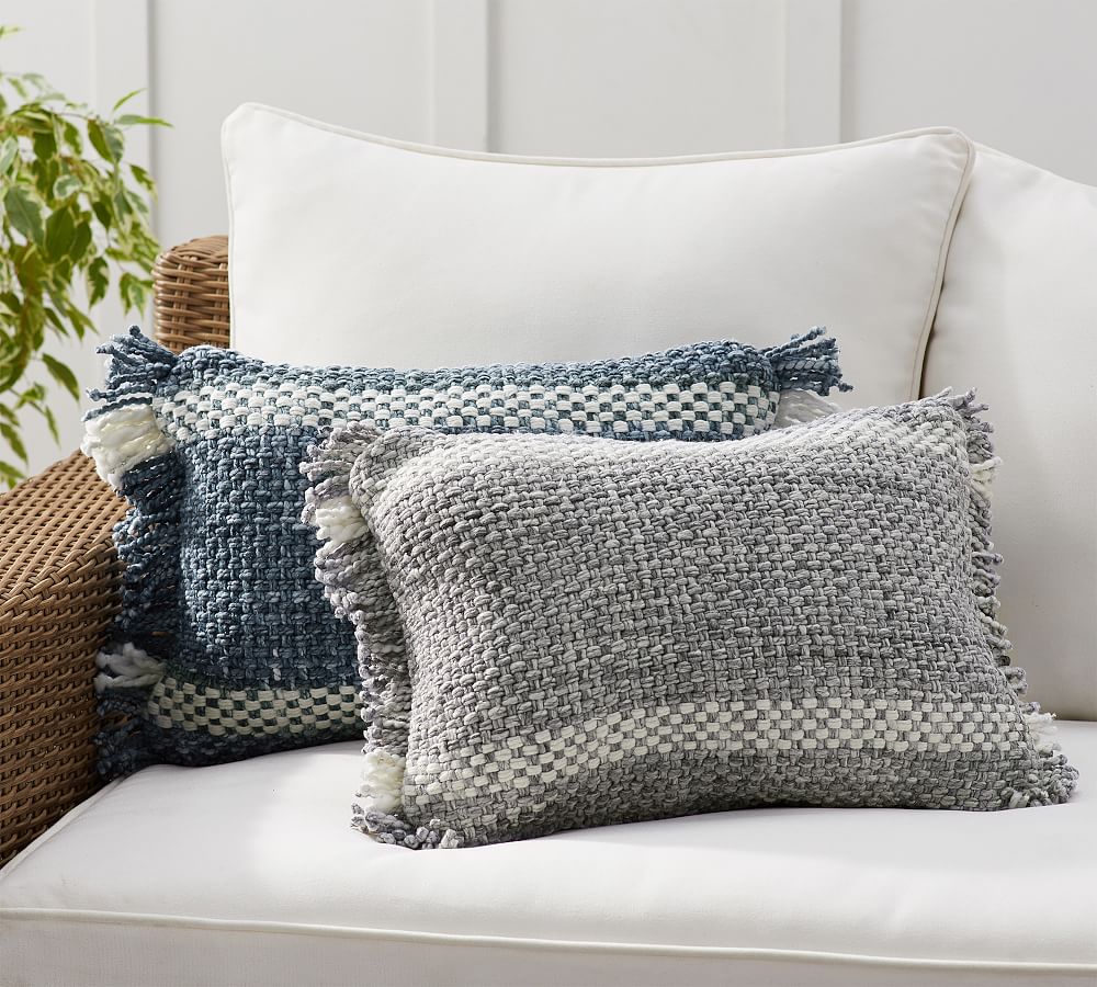 Ixora Eco-Friendly Textured Outdoor Lumbar Pillow