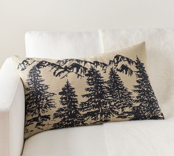 Rustic Forest Lumbar Pillow Pottery Barn   Rustic Forest Lumbar Pillow C 