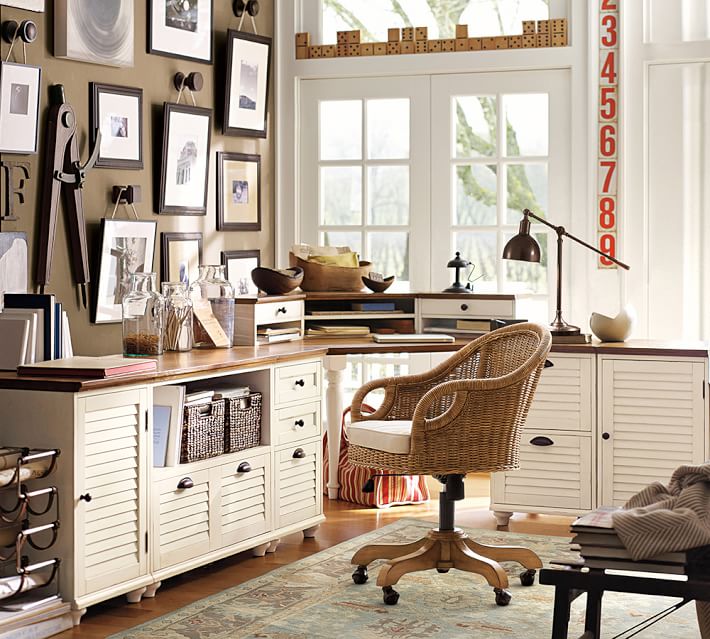 Pottery barn online corner desk storage