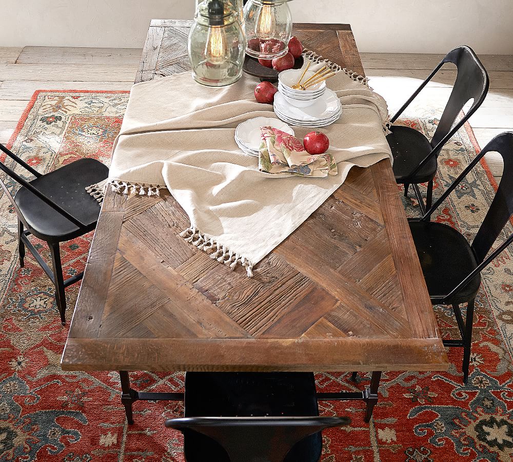 Reclaimed parquet deals dining table