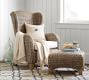 Seagrass Wingback Chair and Ottoman
