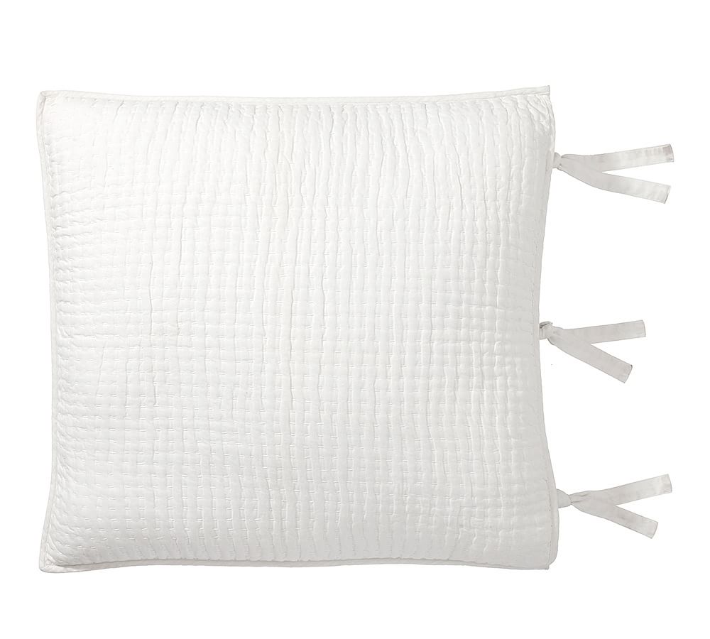 Pick-Stitch Handcrafted Quilted Sham (white, euro)
