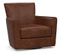 Irving Square Arm Leather Swivel Glider