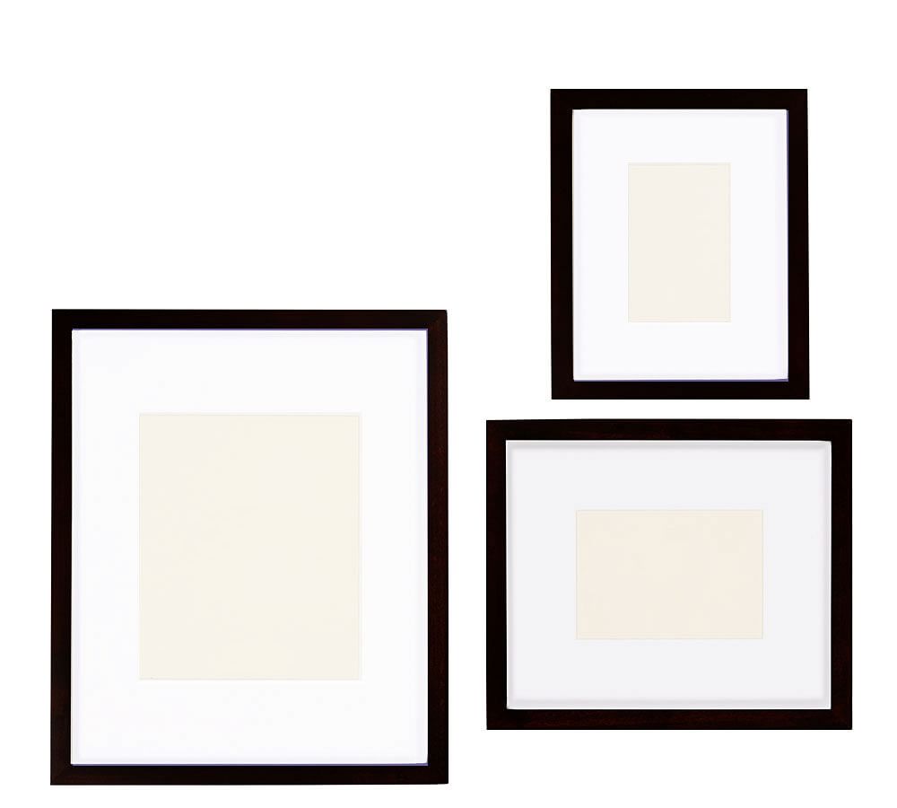 Wood Gallery Single Opening Frame, Set of 3 (includes 4x6, 5x7, 8x10) - Black