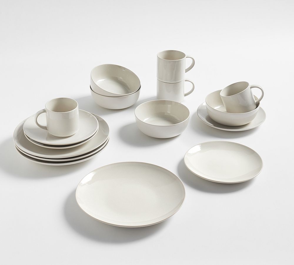 Mason Stoneware Dinnerware Sets - Ivory 16-Piece Set Matte