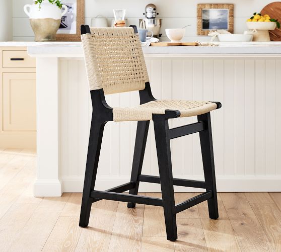 Fenton Woven Counter Stool Pottery Barn
