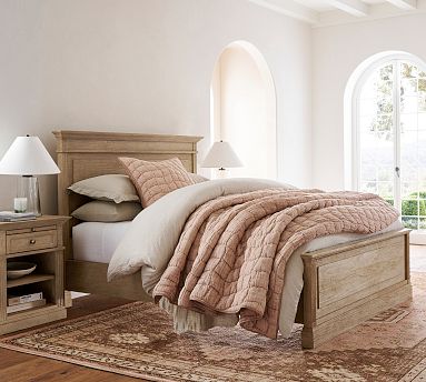 Pottery barn king platform shop bed