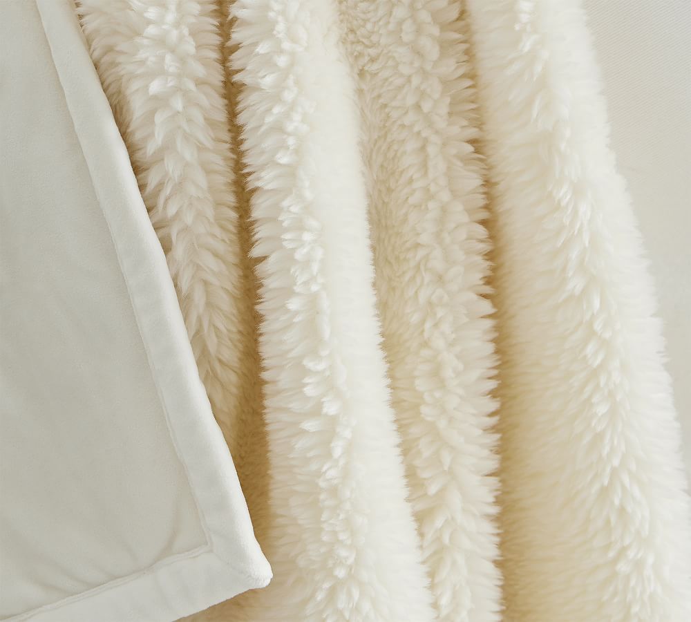 Faux Fur Shearling Throw Blanket