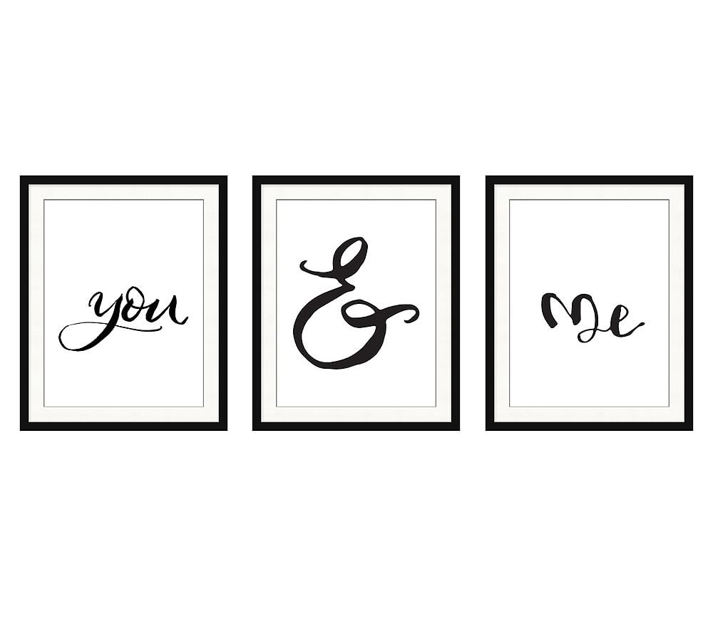 You &amp; Me Triptych Print, Set of 3
