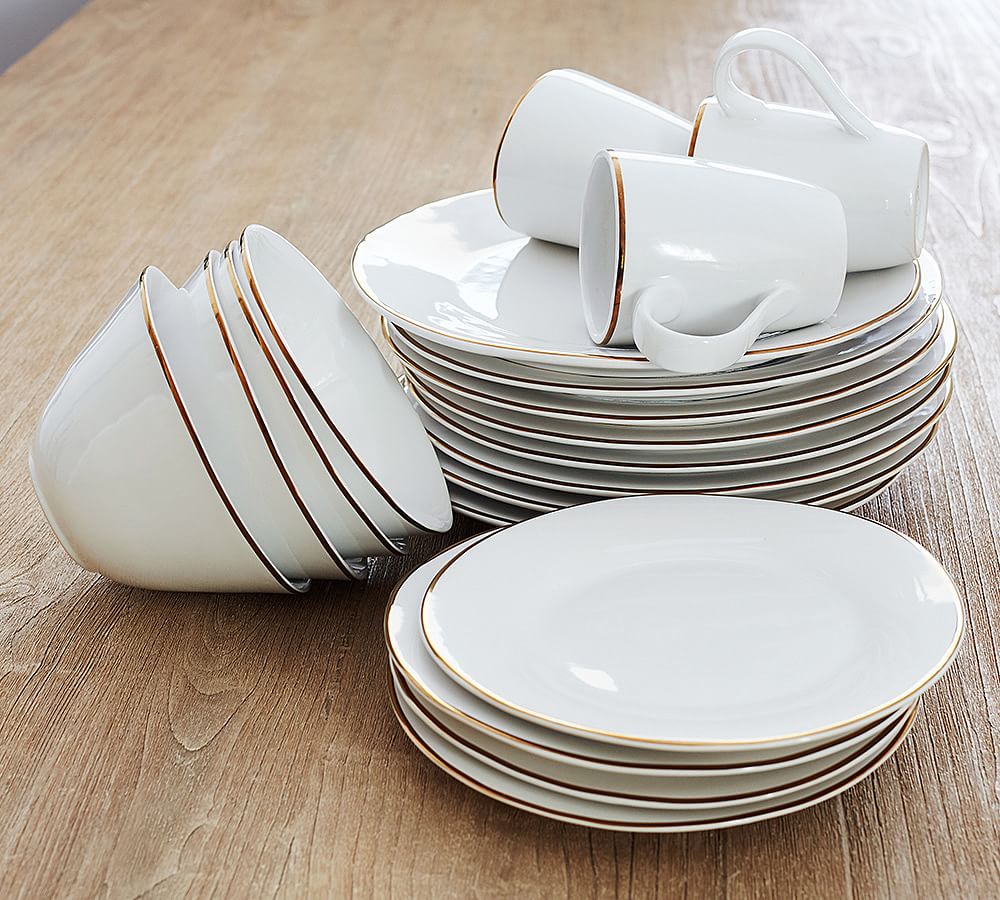 Gigi Gold Rim Coffee Mug Set of 4 Pottery Barn