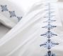 Tile Embroidered Organic Percale Sheet Set