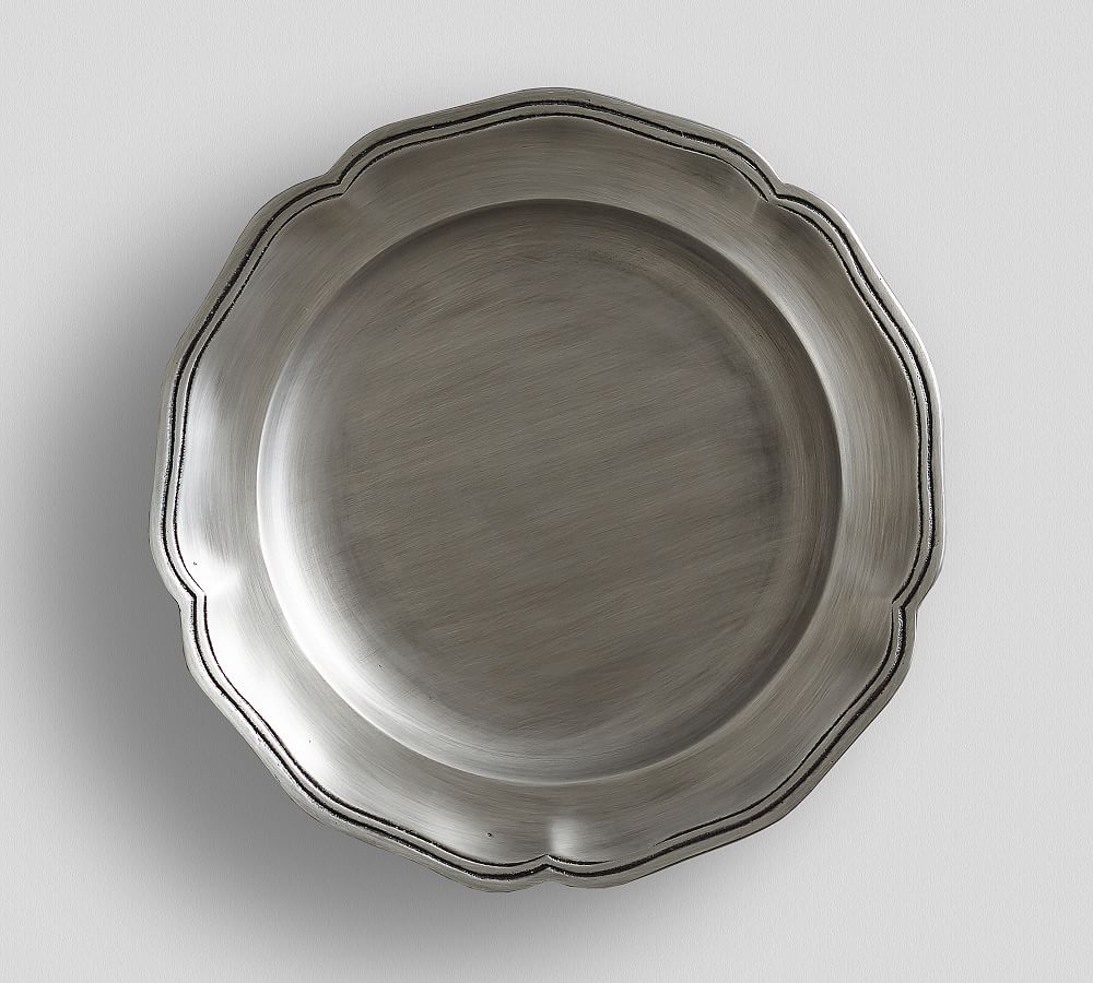 Pewter Scalloped Charger Plate