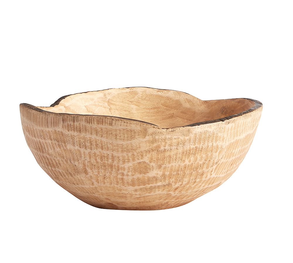 Natural Wood Large Serve Bowl