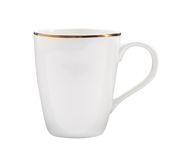Gigi Gold Rim Coffee Mug Set of 4 Pottery Barn