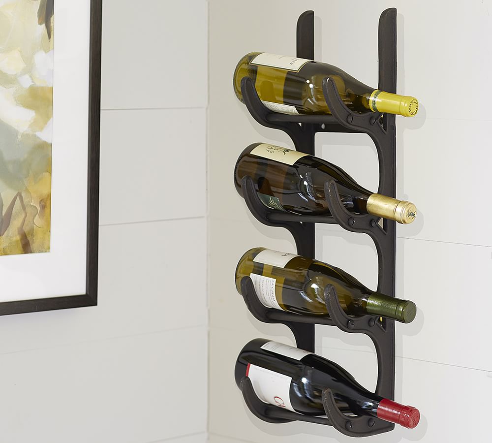 Vintner's Wall Mount 4 Bottle Wine Storage