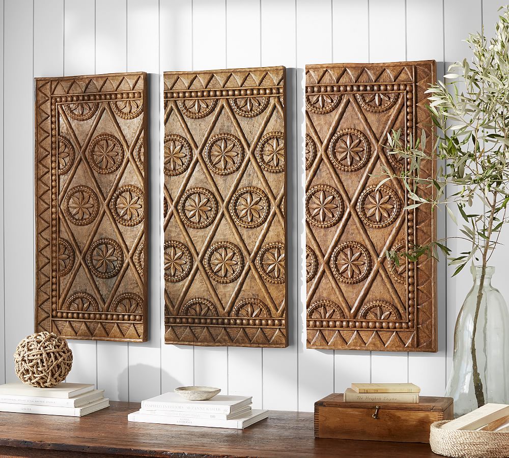 Carved Wood Triptych