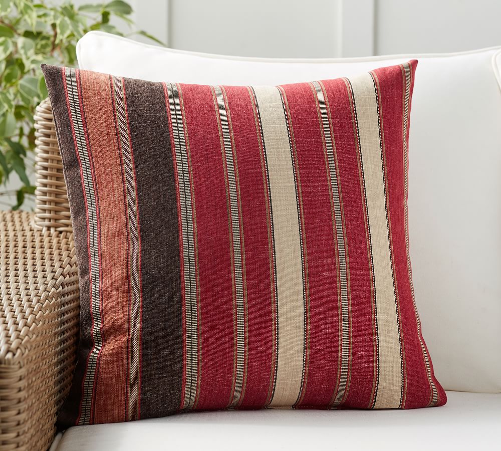 Jessa Textured Striped Outdoor Pillow