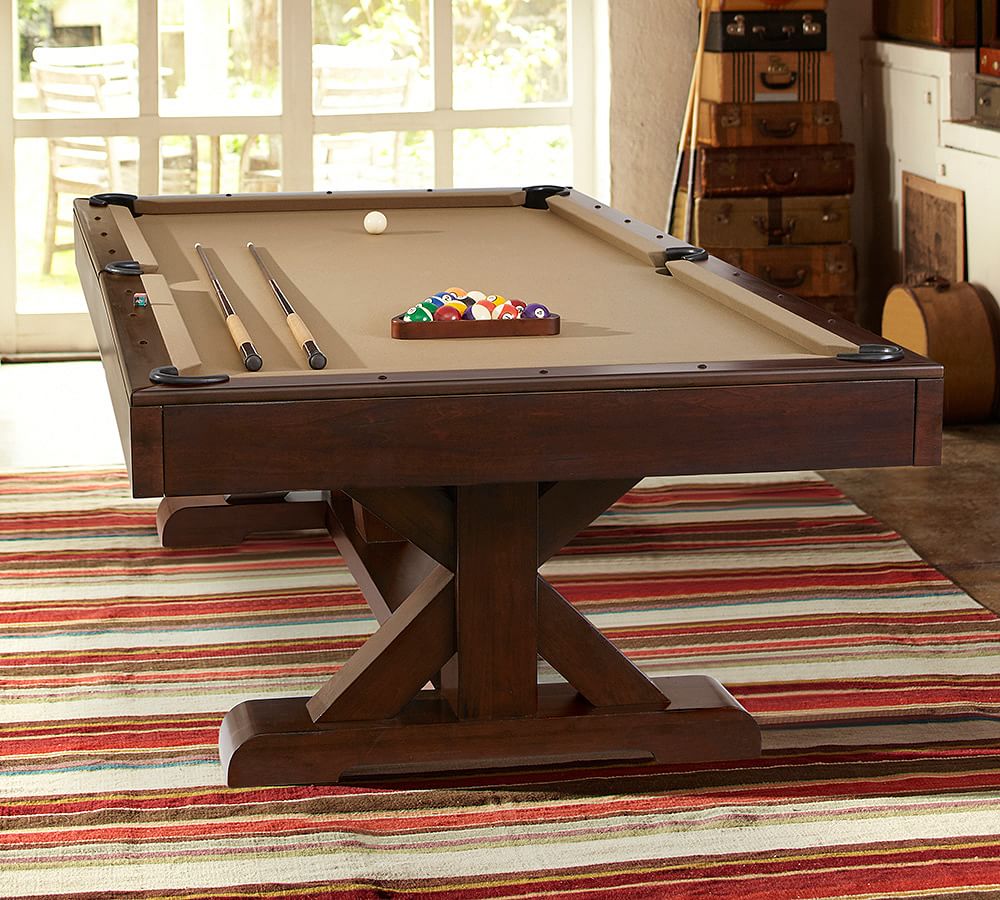 Pottery Barn Charleston Pool Table with Table Tennis Top