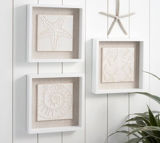 Sea Life Tiles - Set of 3 | Wall Decor | Pottery Barn