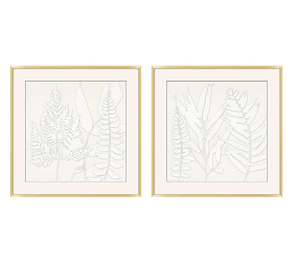 Linen Ferns Framed Print