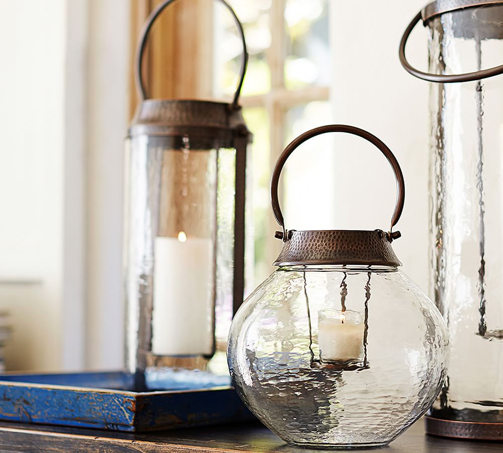 Colton Bronze &amp; Clear Glass Lantern