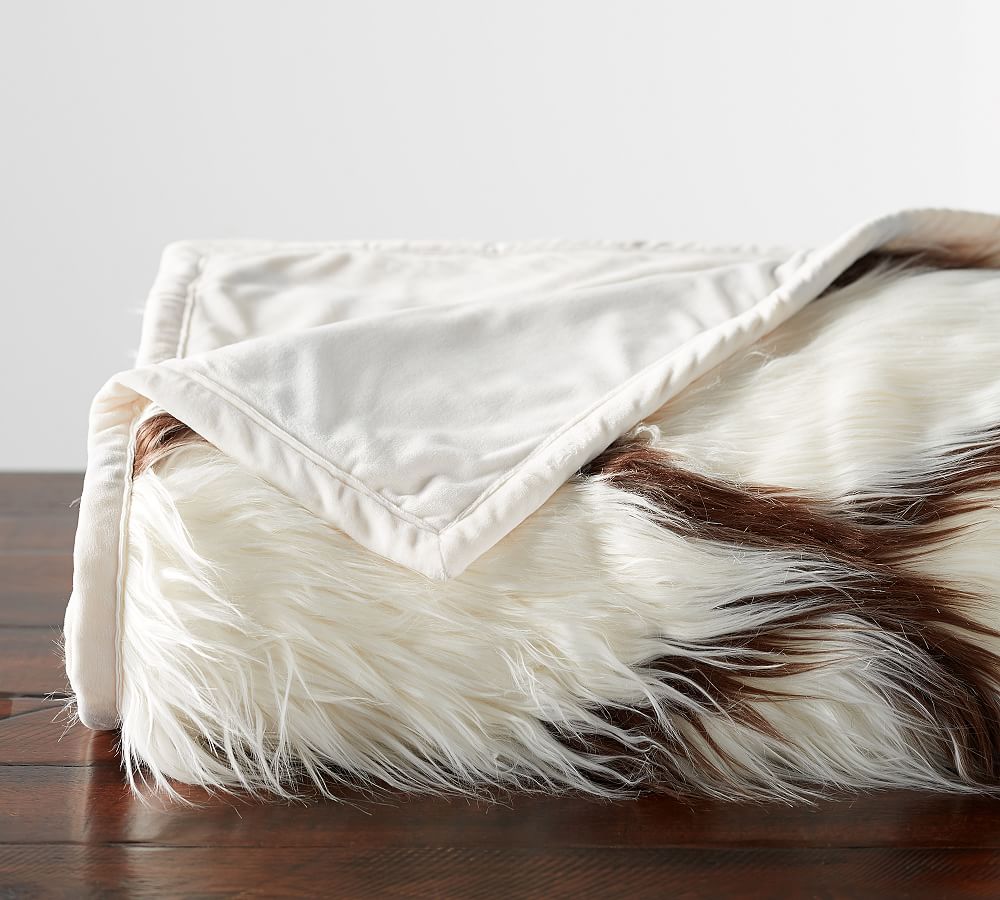 Faux Fur Moroccan Throw Blanket