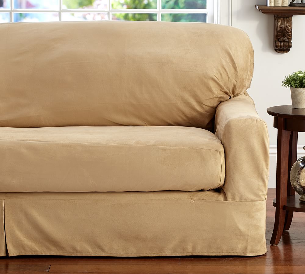 Separate Seat Square Cushion Loose-Fit Slipcover - Suedecloth