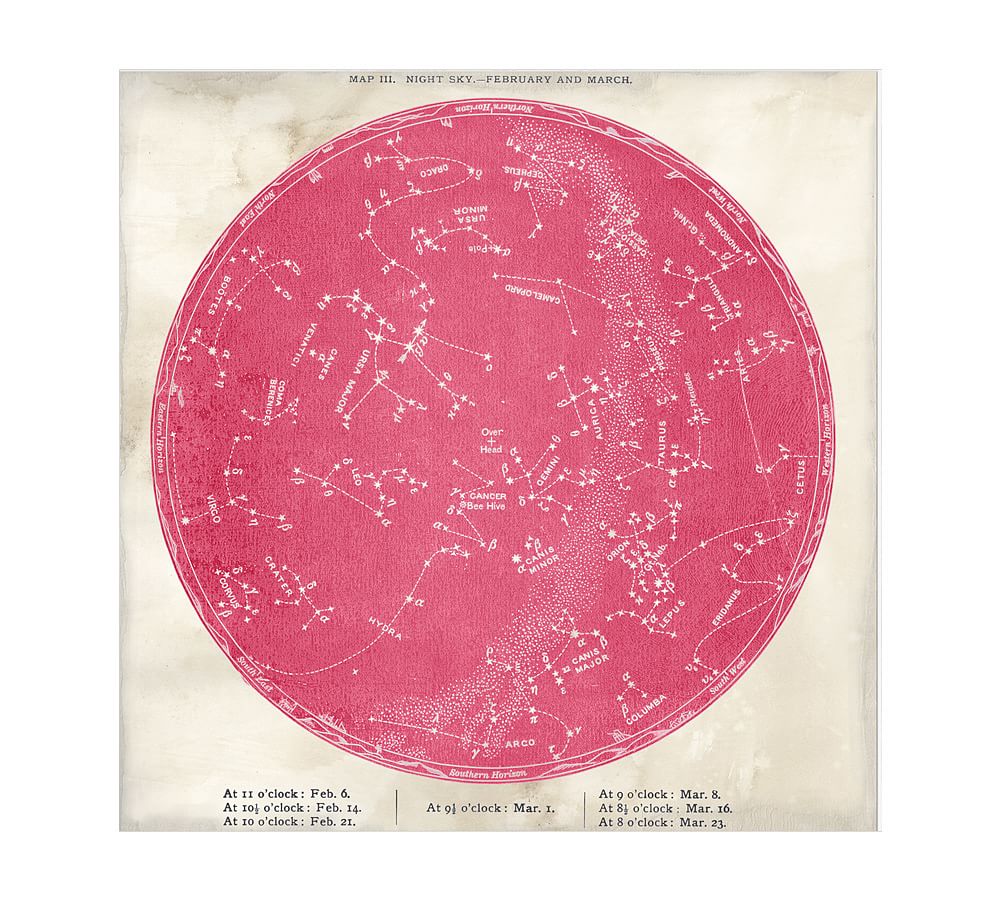 Framed Vintage Astronomical Chart - Pink