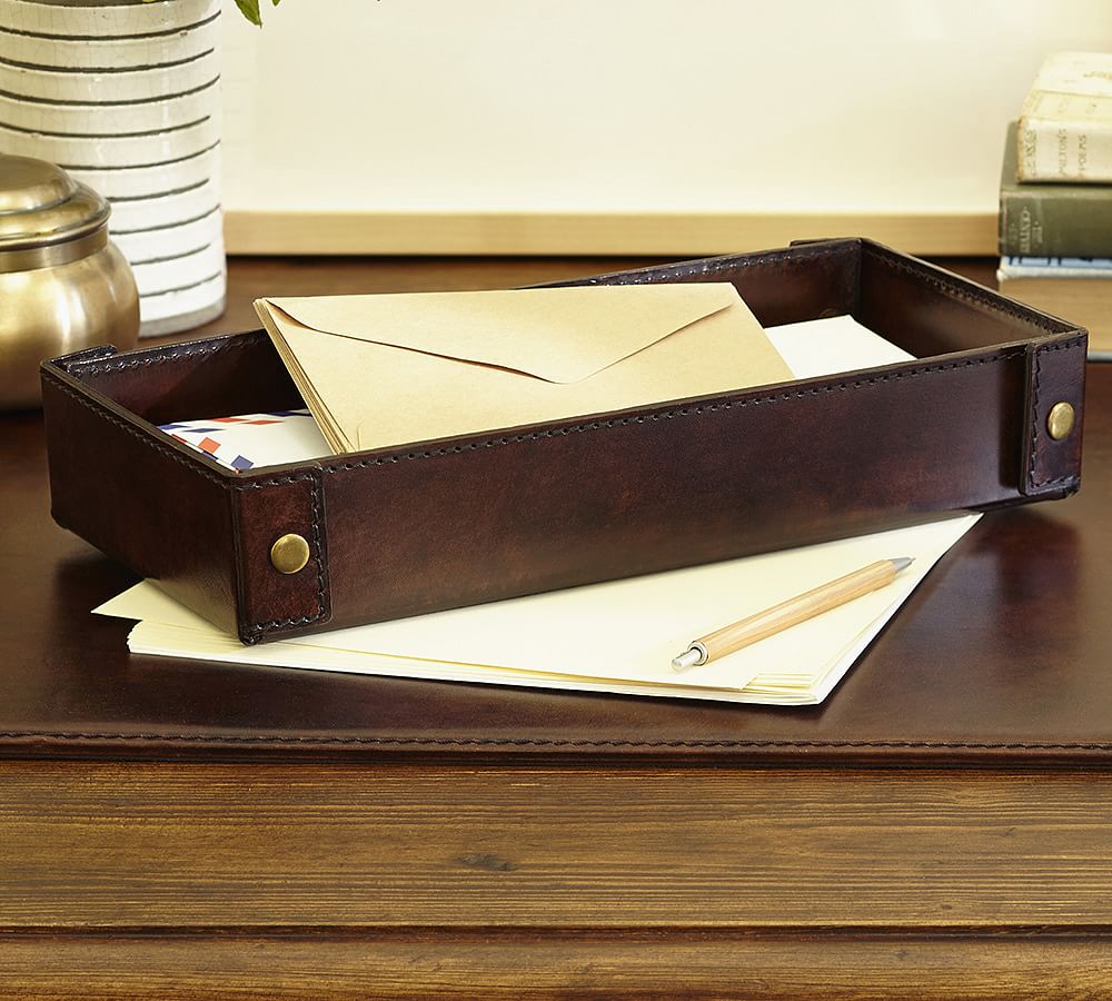 Saddle Leather Desk Blotter Pottery Barn