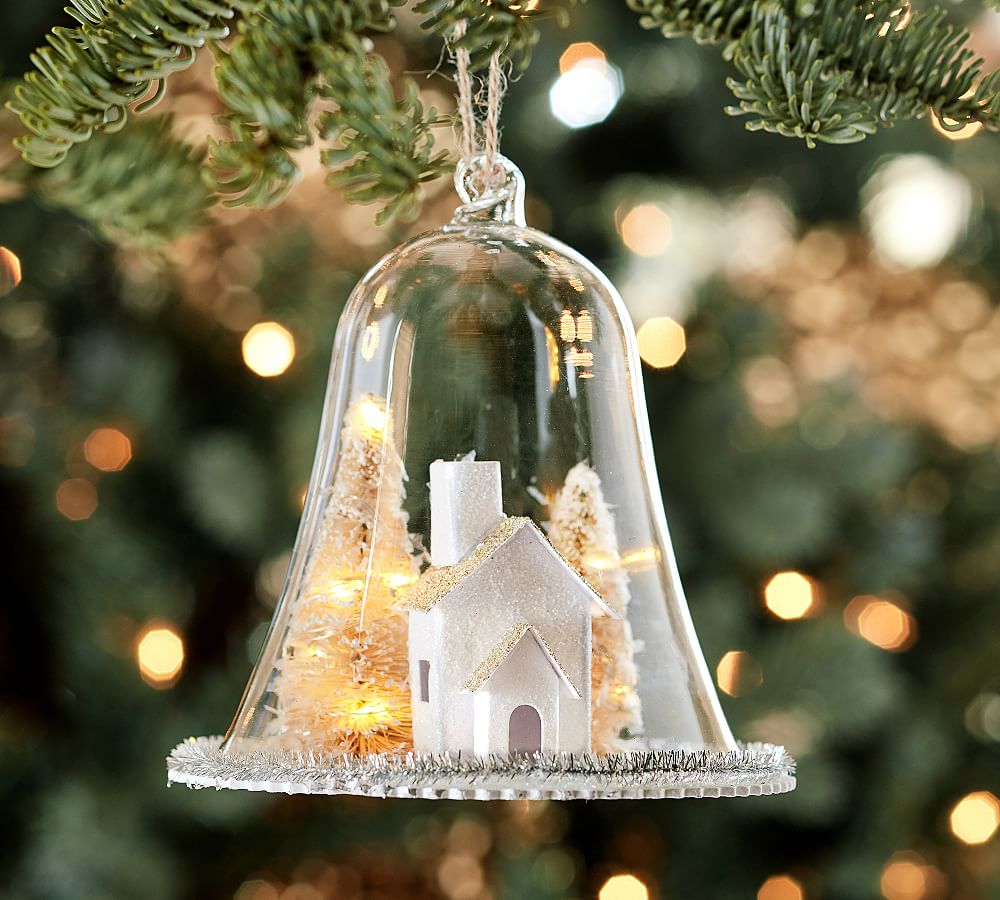 Lit House Bell Cloche Ornament