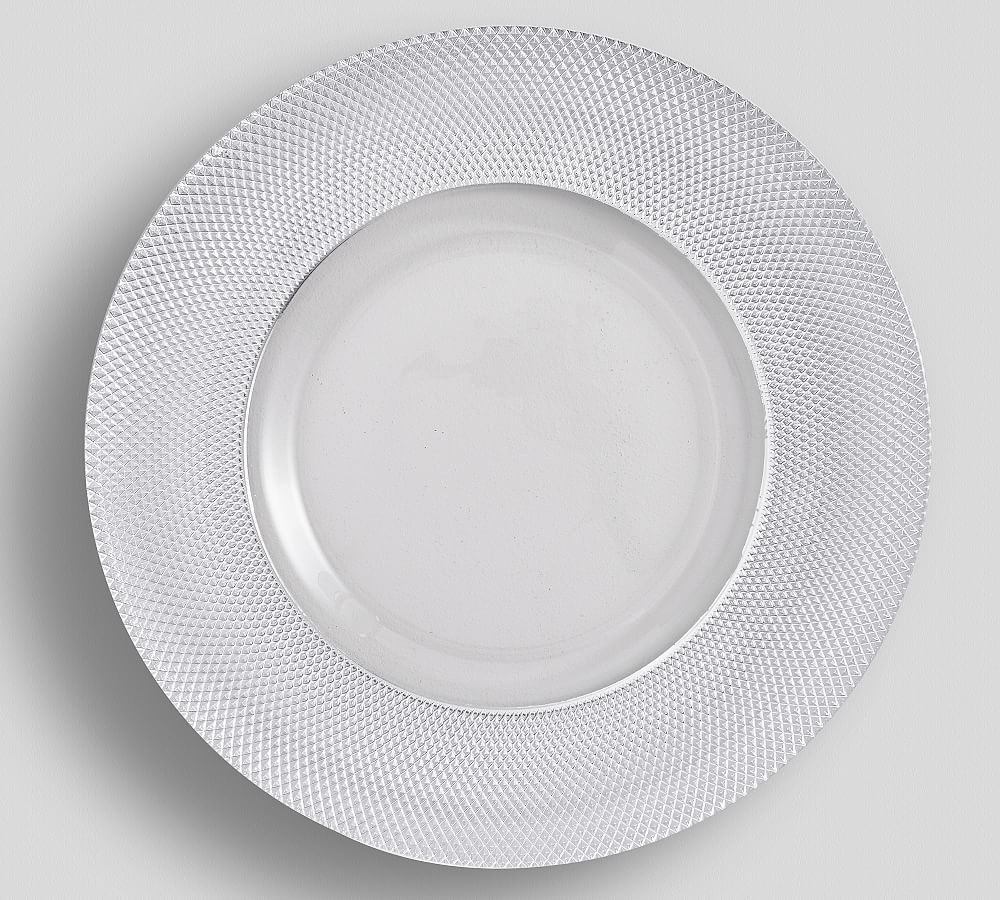 Monique Lhuillier Melrose Glass Charger Plate - Silver