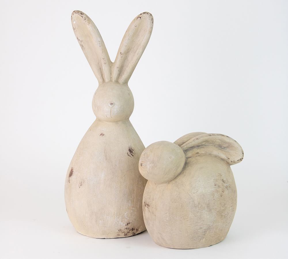 Garden Rabbit Sculptures, Set of 2