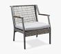 Klein Wicker Outdoor Lounge Chairs, Set of 2