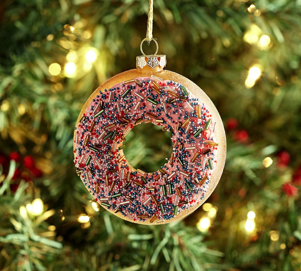 Glass Donut Beaded Sprinkles Ornament
