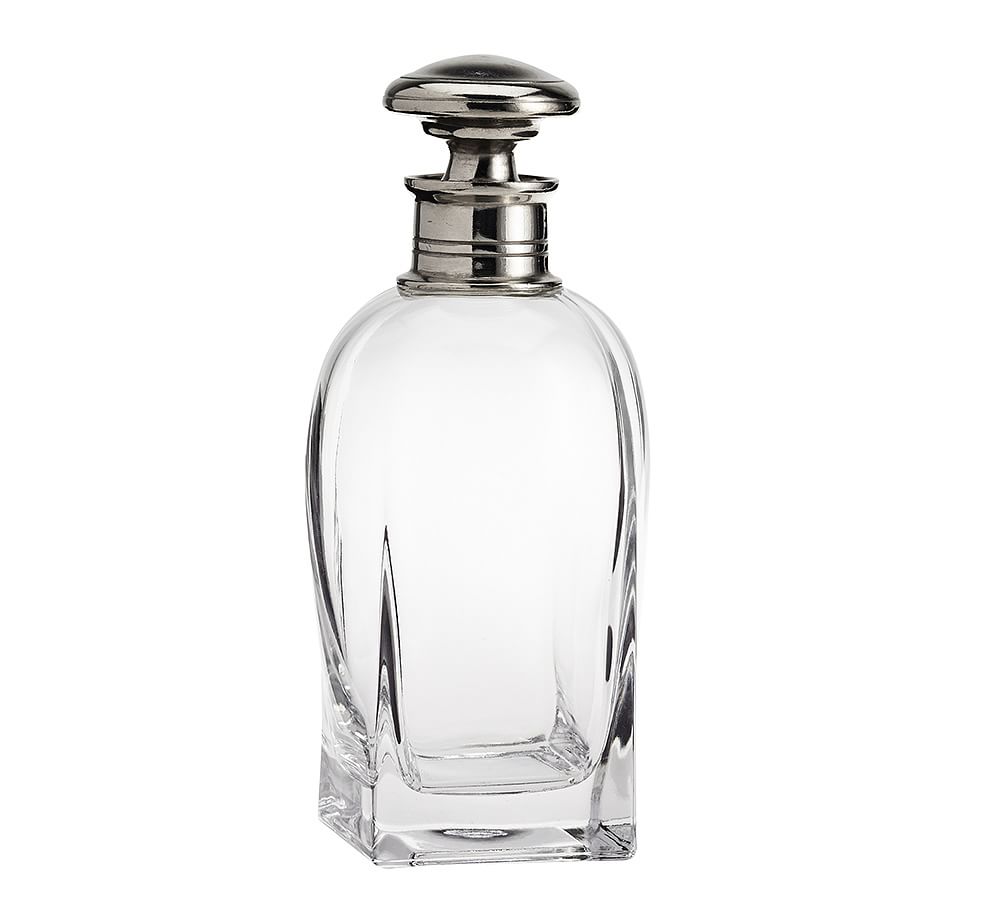 Pewter Hand-Blown Glass Decanter