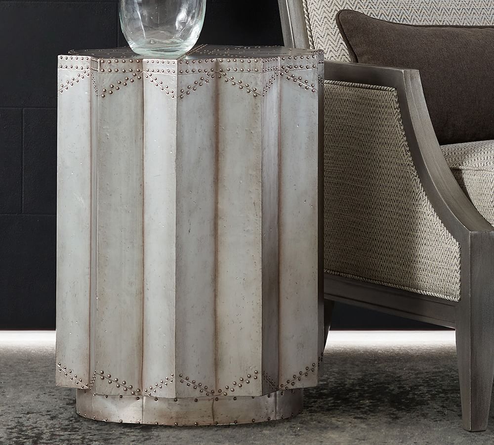 Riveted Star Metal End Table