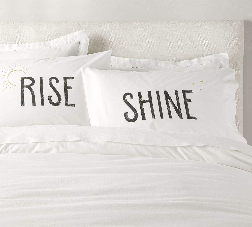 Rise &amp; Shine Cotton Pillowcases - Set of 2