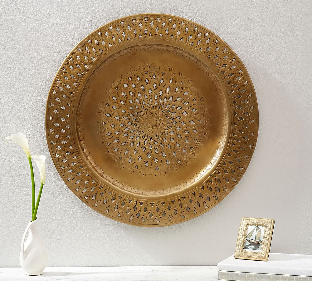 Decorative Pierced Brass Disc Wall Art