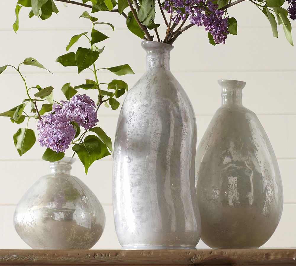 Milky Mercury Glass Vases