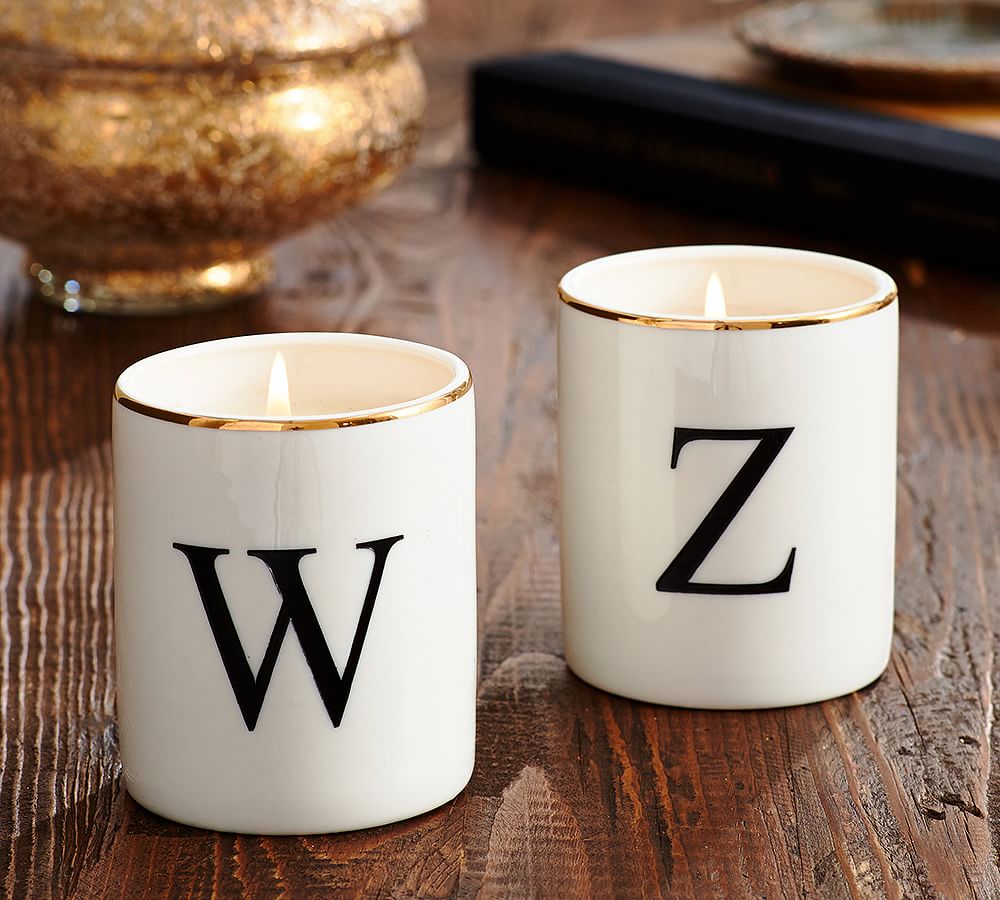 Monogrammed Scented Candle Pot