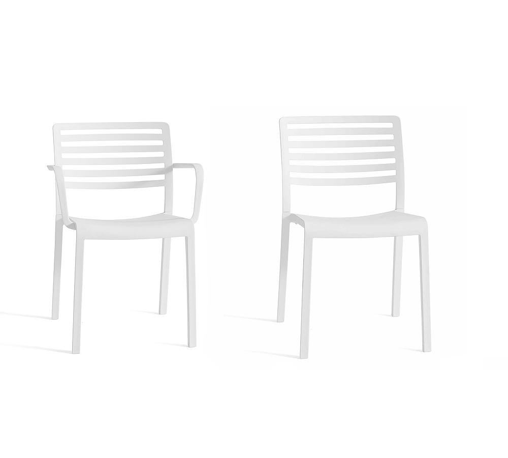Newport Stackable Dining &amp; Armchairs, Sets of 2, White