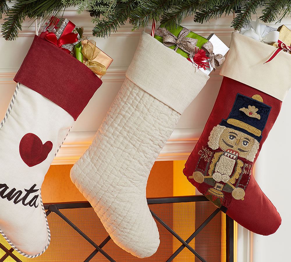 Linen Channel Quilted Stocking