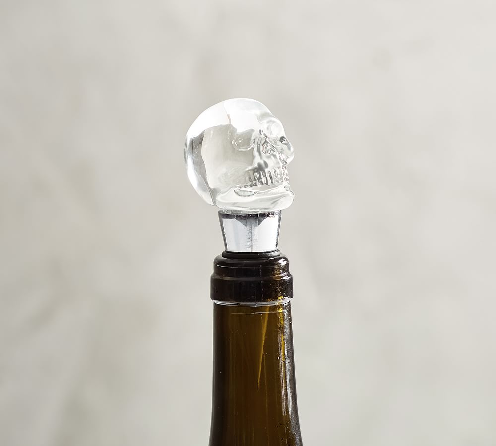 Glass Skull Wine Stopper